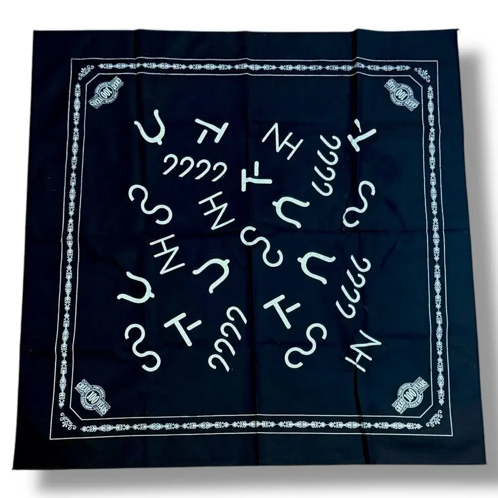 Vintage 90s Fort Worth Stock Show Bandanna Black White 100th Anniversary